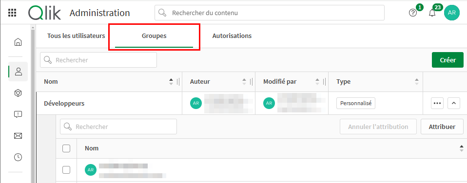 nouveautés qlik sense saas janvier2025 - Groupes