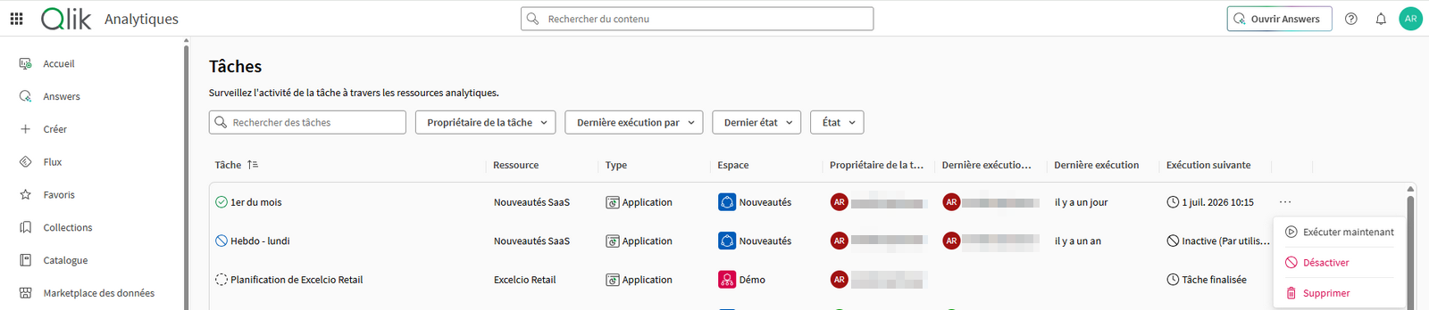 Qlik Cloud Mars 2026 - Taches